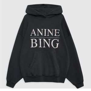 NWT Anine Bing Harvey Serif Sweatshirt in Black